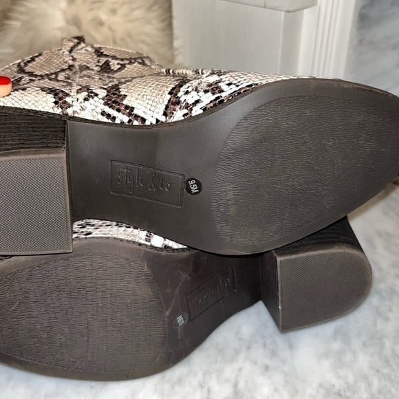 NEW! Style & Co Mykenna Western Snake Skin Ankle Boots - Picture 10 of 12